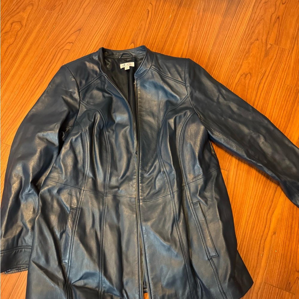 Women's dark blue Leather Jacket